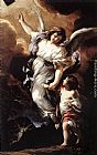 Pietro Da Cortona Canvas Paintings - The Guardian Angel